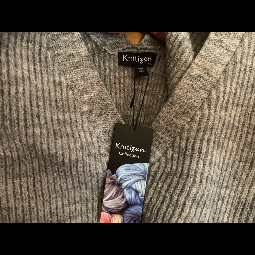 Knitizen bow-tie button up sweater - Picture 3 of 4